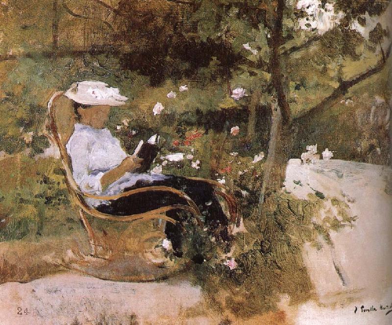 Joaquin Sorolla In the garden Norge oil painting art